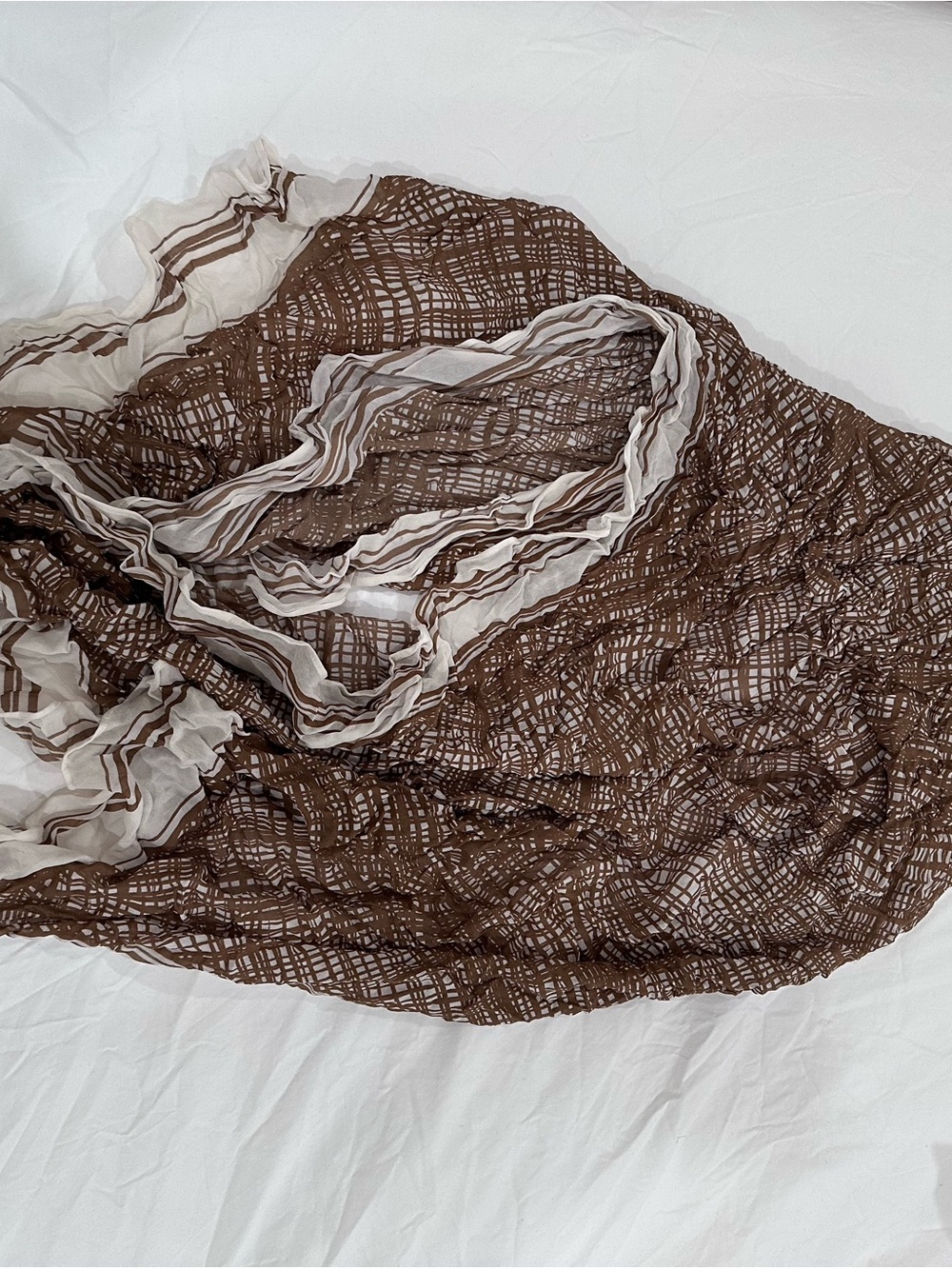 rag & bone Brown and Cream Swim Coverup Scarf/ Sarong